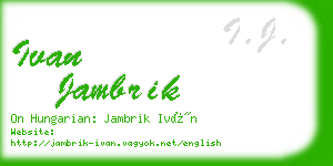 ivan jambrik business card